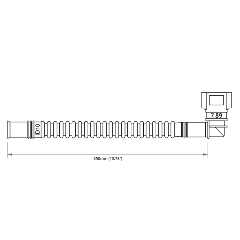 Pre-assembled in tank 350mm fuel hose with SAE quick connect – 350mm, SAE 7.89 90° to ID8