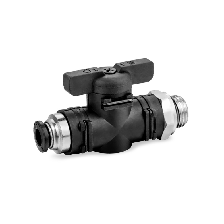 Pneufit Quick Connect Petcock Ball Valves – 1/4 BSPP Male to 8mm tube