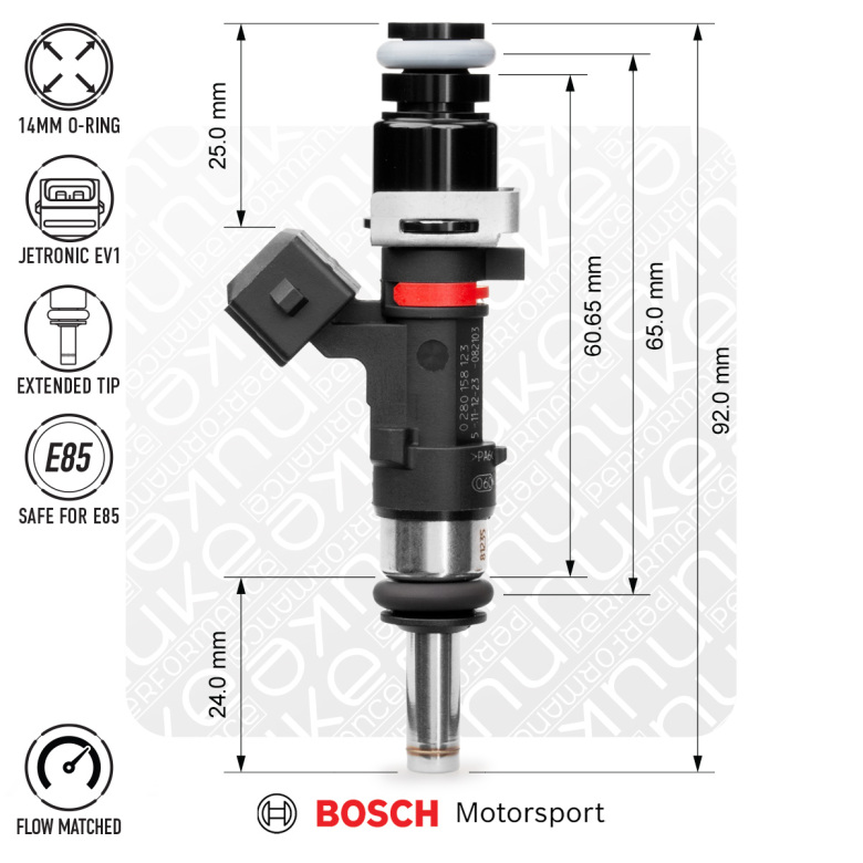 Bosch injector 627cc, 65mm (EV14L), 5pcs flow matched