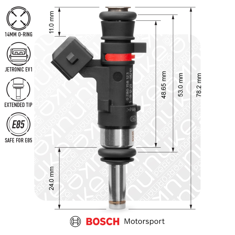 Bosch injector 627cc, 53mm (EV14S), 8pcs flow matched