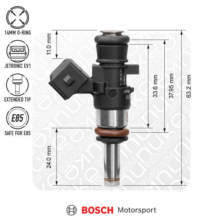Bosch injector 980cc, 38mm (EV14K), 8pcs flow matched