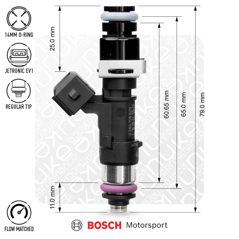 Bosch injector 2200cc NGI2, 65mm (EV14L), 8pcs flow matched