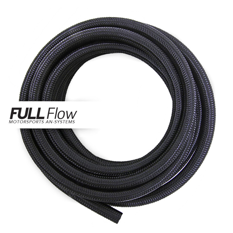 Black Nylon Braided Fuel Hose AN-12 – Pre-cut to length 6m (approx. 20ft)
